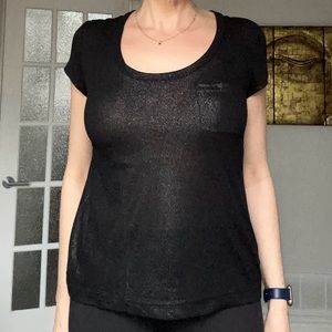 Beautiful Calvin Klein black shinmery t-shirt in L.